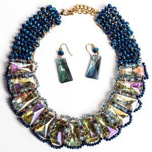 Blue Jewel Necklace Set